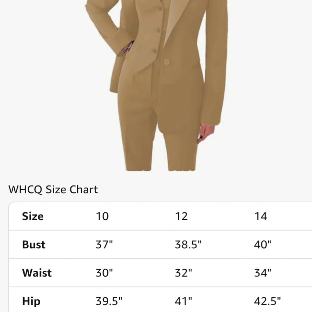 Women's Tailored 3 Piece Dress Suit In Tan - Picture 14 of 14